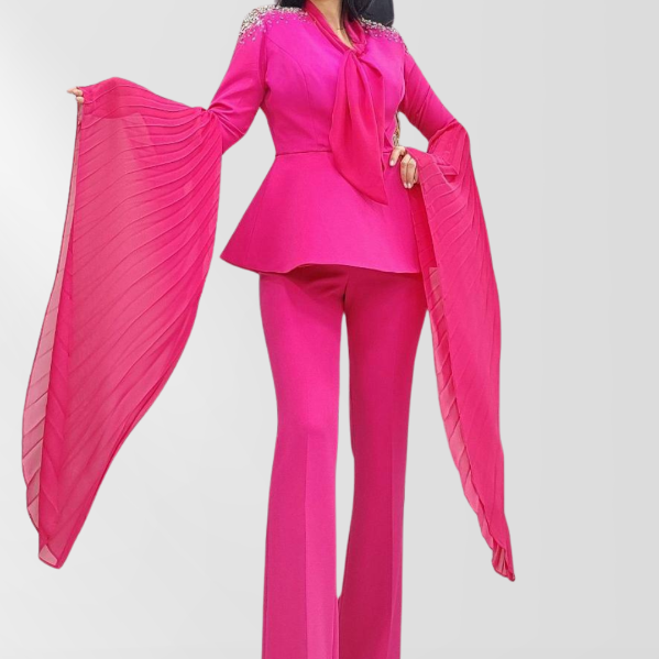 Women 2pcs Studded Jacket and Trouser