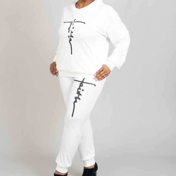 White Faith 2pcs Jogger