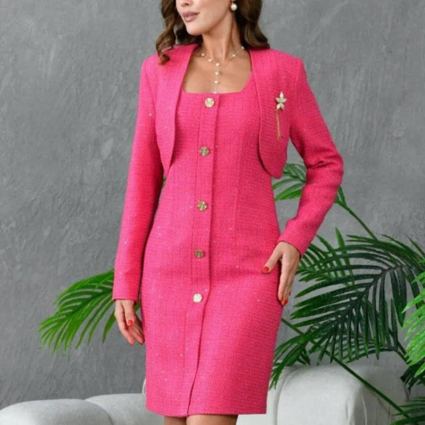 Women 2 Pcs Dress and Jacket
