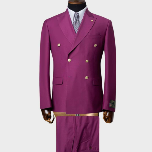 Men  2pcs Burgundy Suit