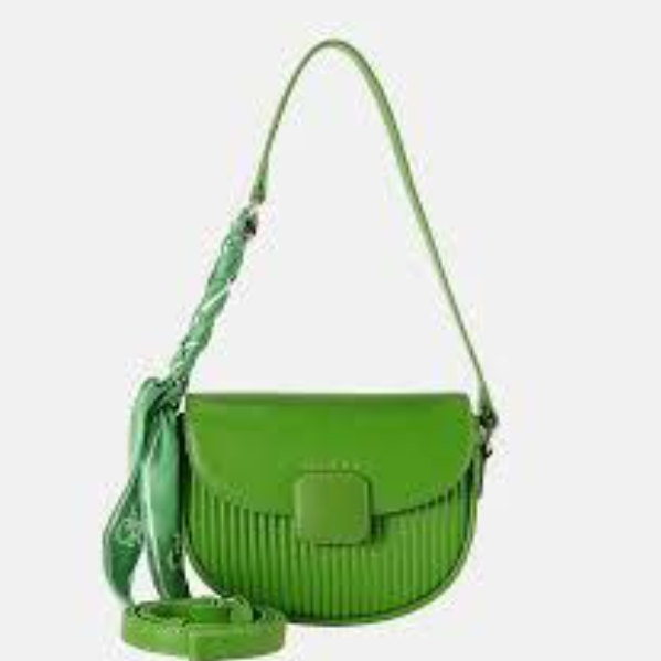 Green Pleated Hobo Bag