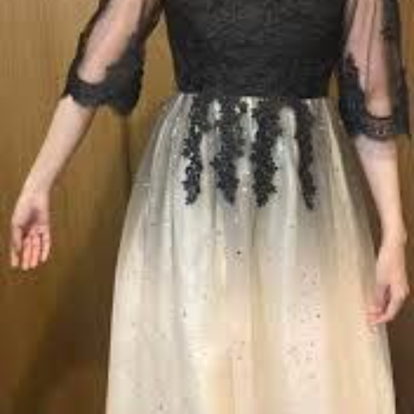 Black  and Gold A-shape Dress