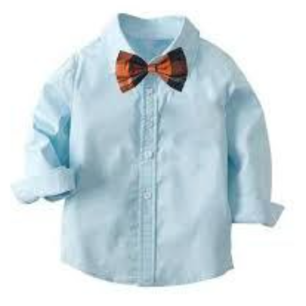 Kids Sky Blue Shirt with Bow Tie