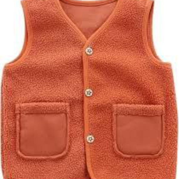 Kiddies Orange Sleeveless Coat