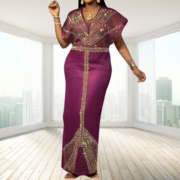 Muslu,  Gown with Embelishment, Purple