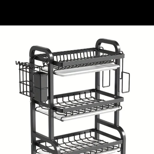 Double Black plastic and steel plate rack