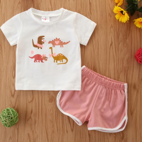 white shirt and baby pink short