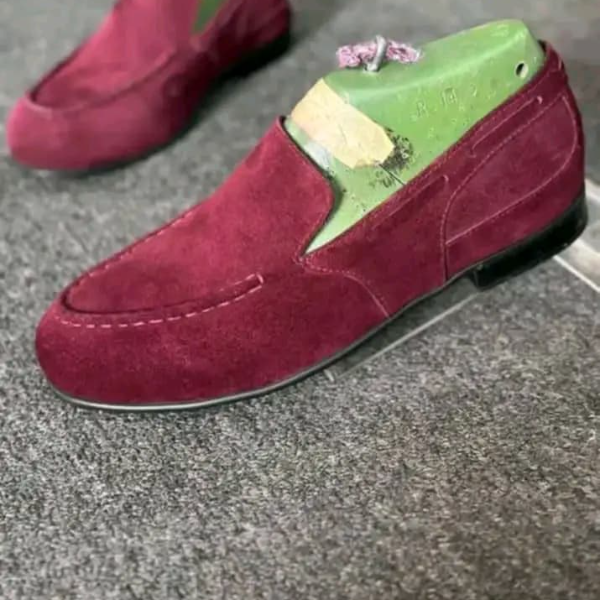burgundy suede shoe