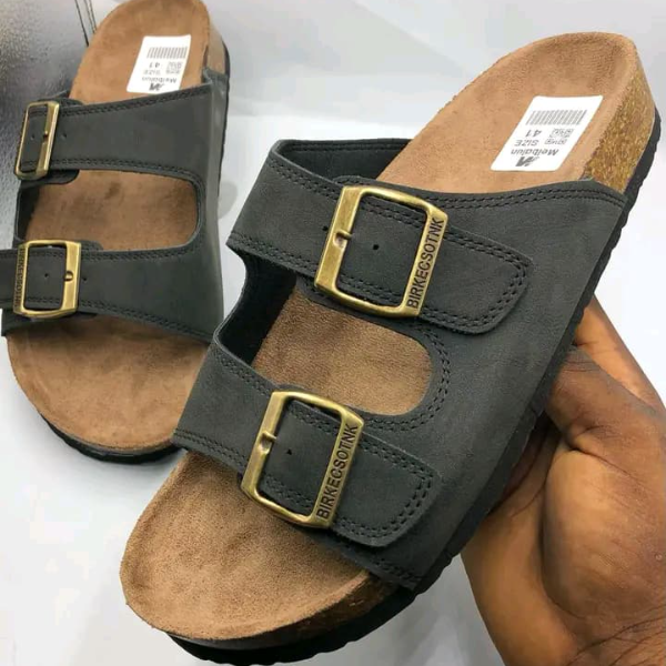 Fashion Slip on suede leather pam slipper